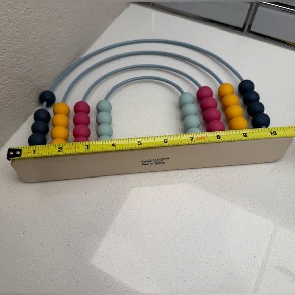 Bigjigs Toys Rainbow Abacus Educational Wooden Base Food-Grade Silicone Beads - Picture 11 of 14